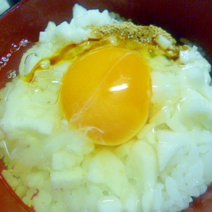 簡単♪朝ご飯♪長いもがアクセントなたまごかけご飯